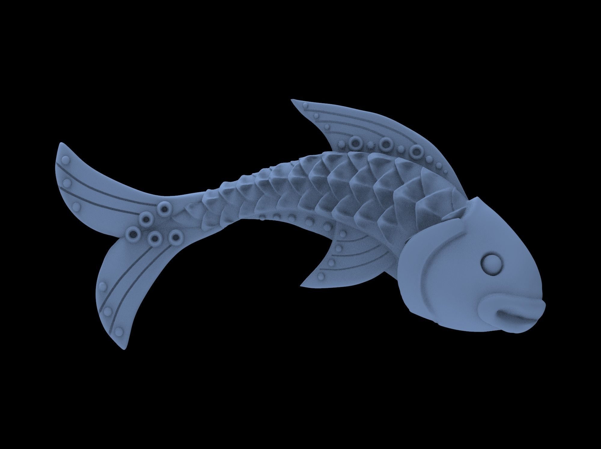 Fish pendant 3D print model 3D print model_65