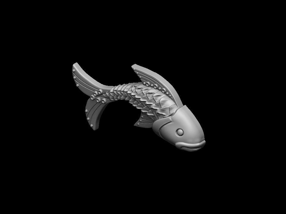 Fish pendant 3D print model 3D print model_26