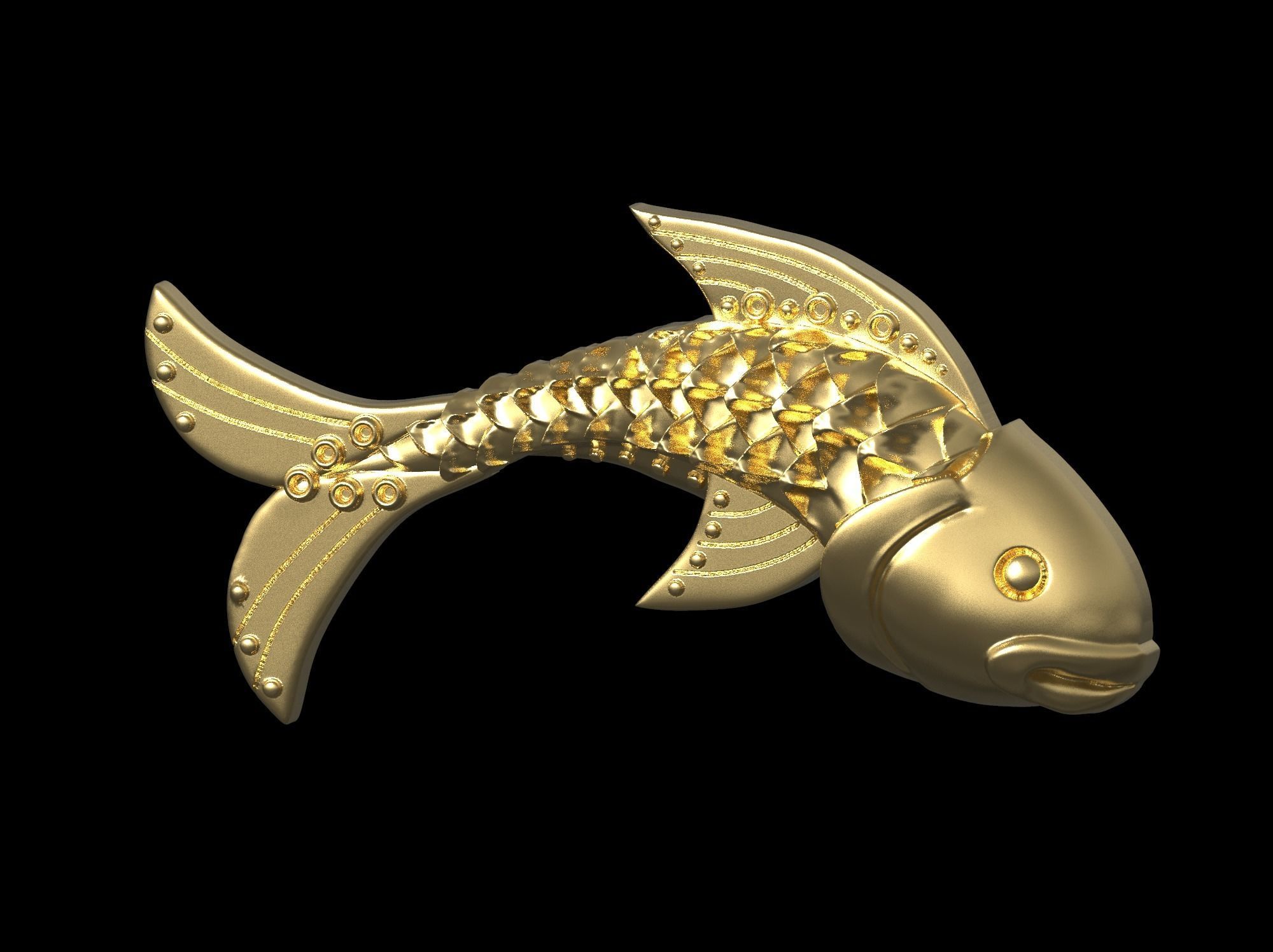 Fish pendant 3D print model 3D print model_70