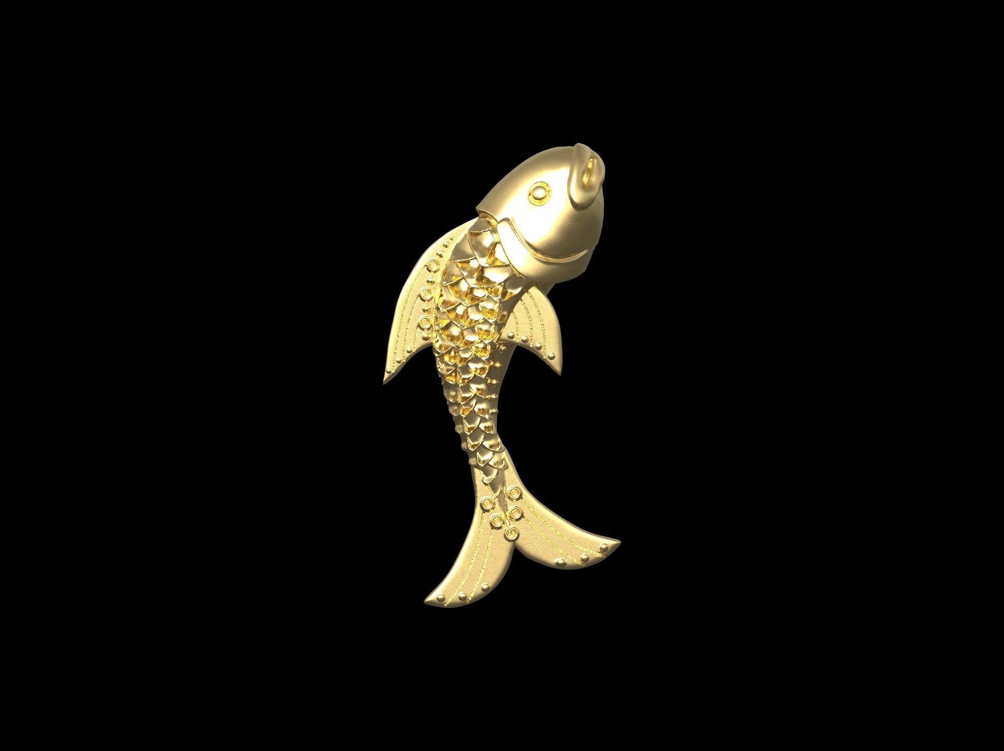 Fish pendant 3D print model 3D print model_59