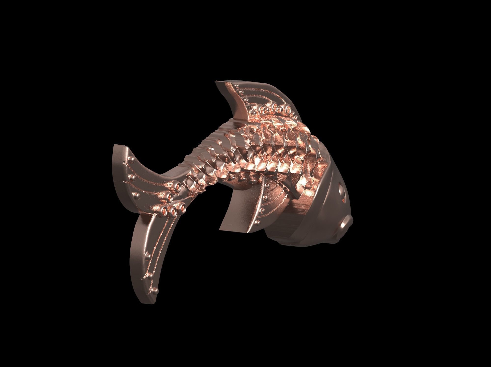 Fish pendant 3D print model 3D print model_41