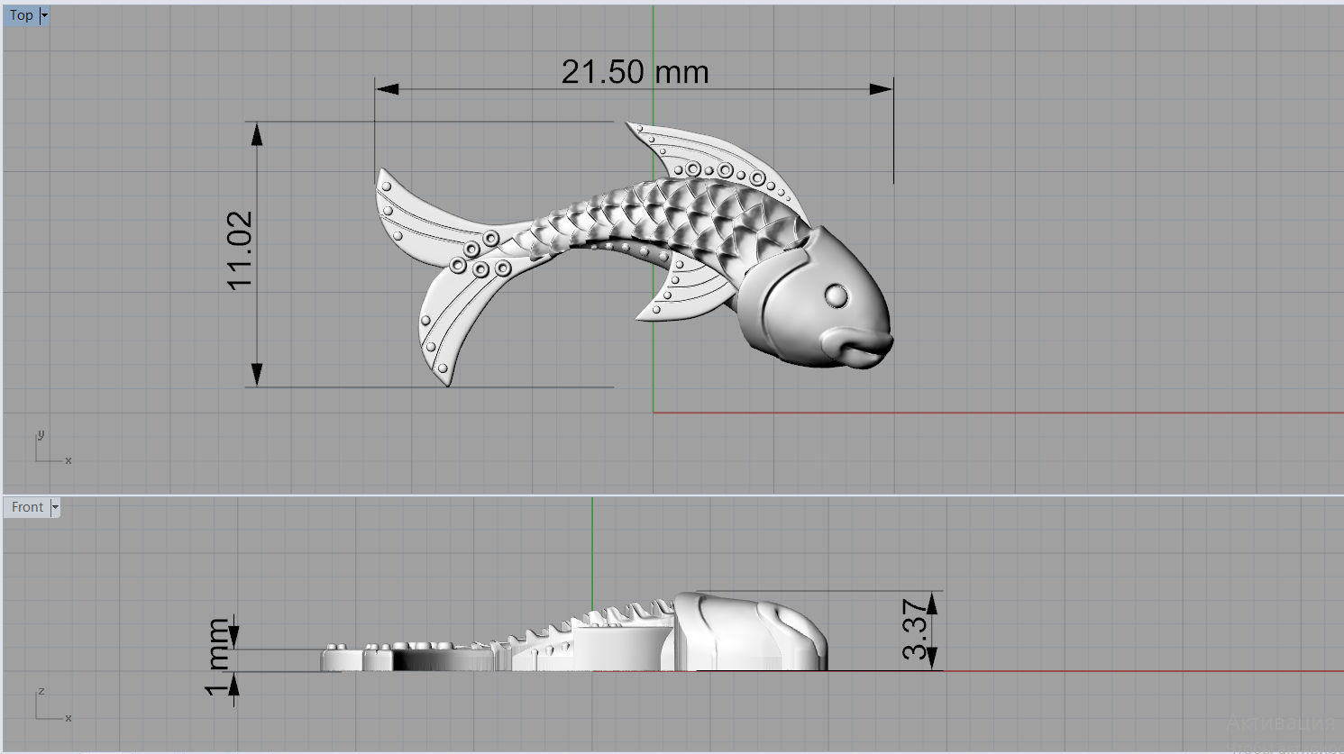 Fish pendant 3D print model 3D print model_5