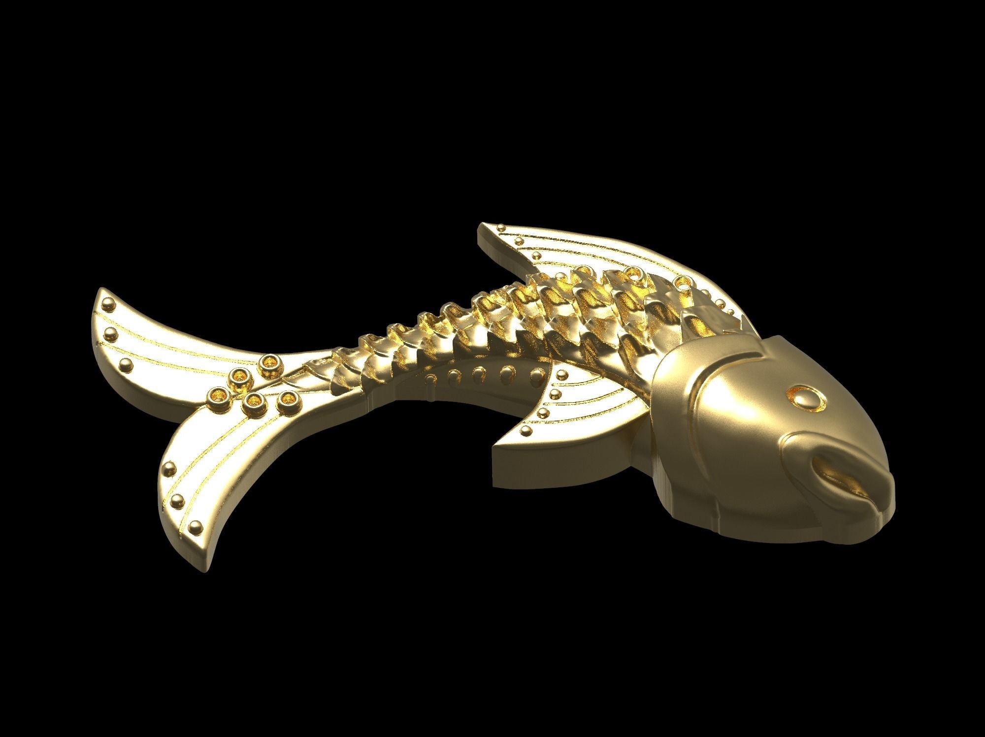 Fish pendant 3D print model 3D print model_15