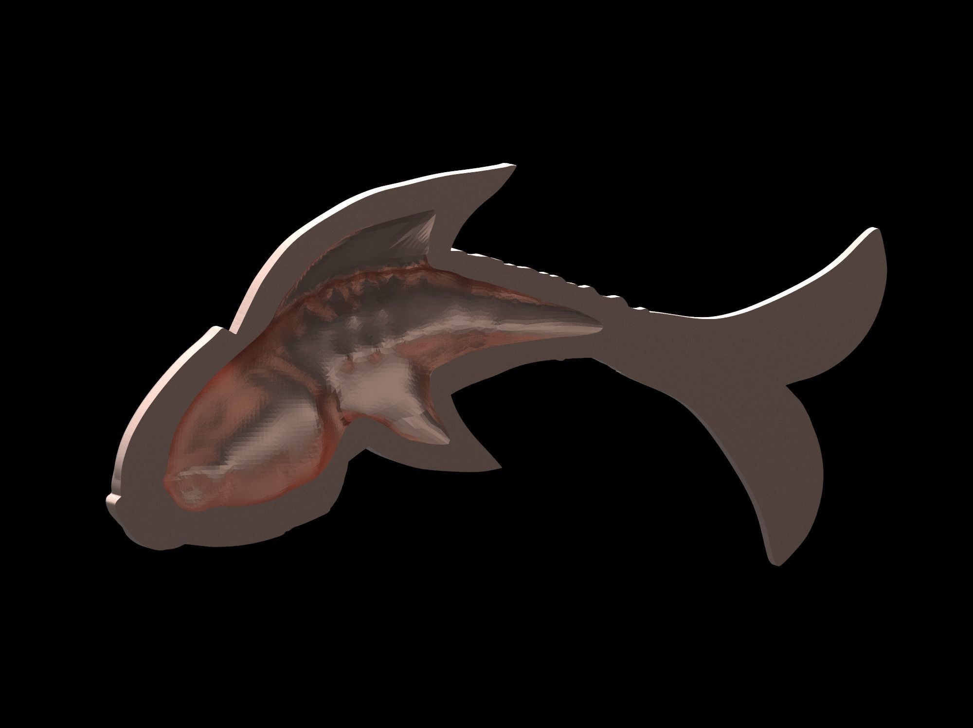 Fish pendant 3D print model 3D print model_33