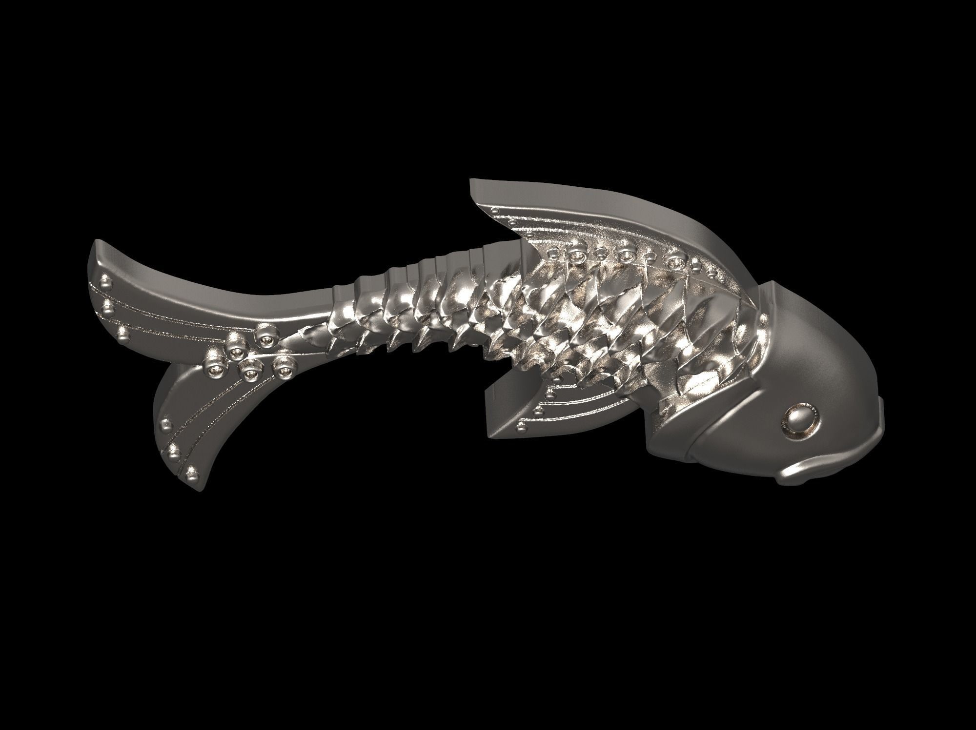 Fish pendant 3D print model 3D print model_49
