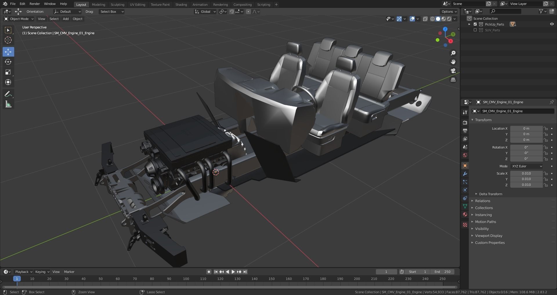 Custom Military Vehicles - SUV - Part B2 Low-poly 3D model_11