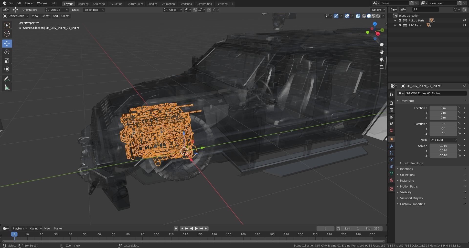 Custom Military Vehicles - SUV - Part B2 Low-poly 3D model_10