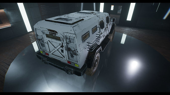 Custom Military Vehicles - SUV - Part B2 Low-poly 3D model 4