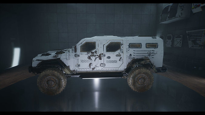 Custom Military Vehicles - SUV - Part B2 Low-poly 3D model 3