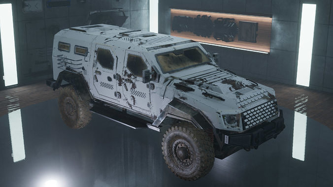 Custom Military Vehicles - SUV - Part B2 Low-poly 3D model