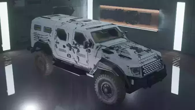Custom Military Vehicles - SUV - Part B2 Low-poly 3D model