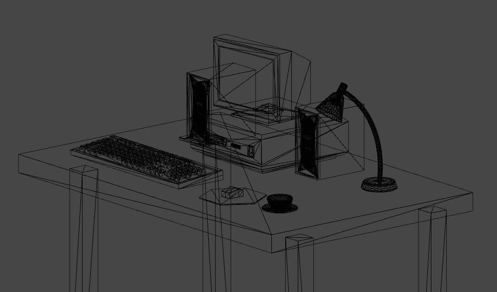 Cartoon Vintage Computer Low-poly 3D model_8