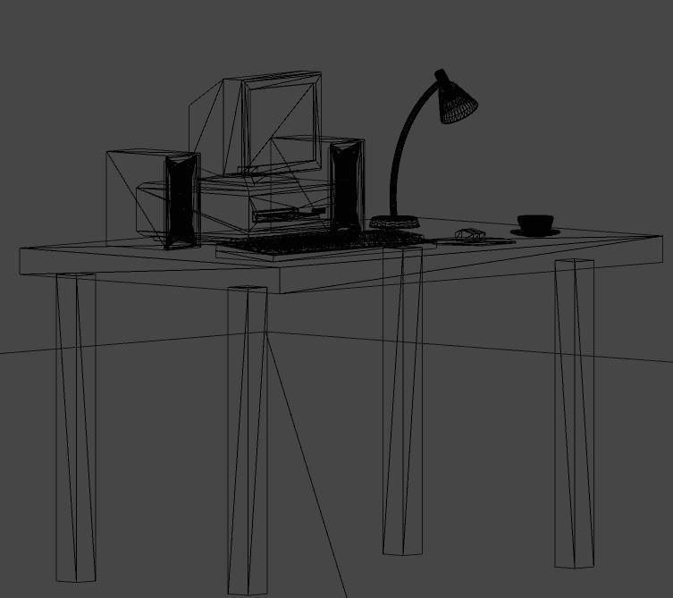 Cartoon Vintage Computer Low-poly 3D model_7