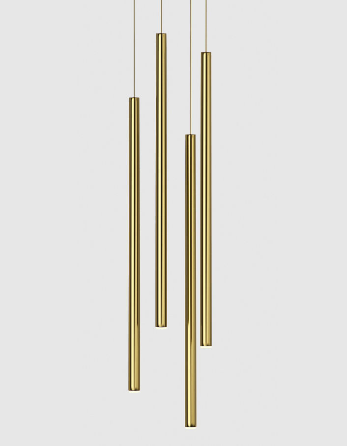 Slim One Brass Hanging Lamp by Forstlight 3D model_1