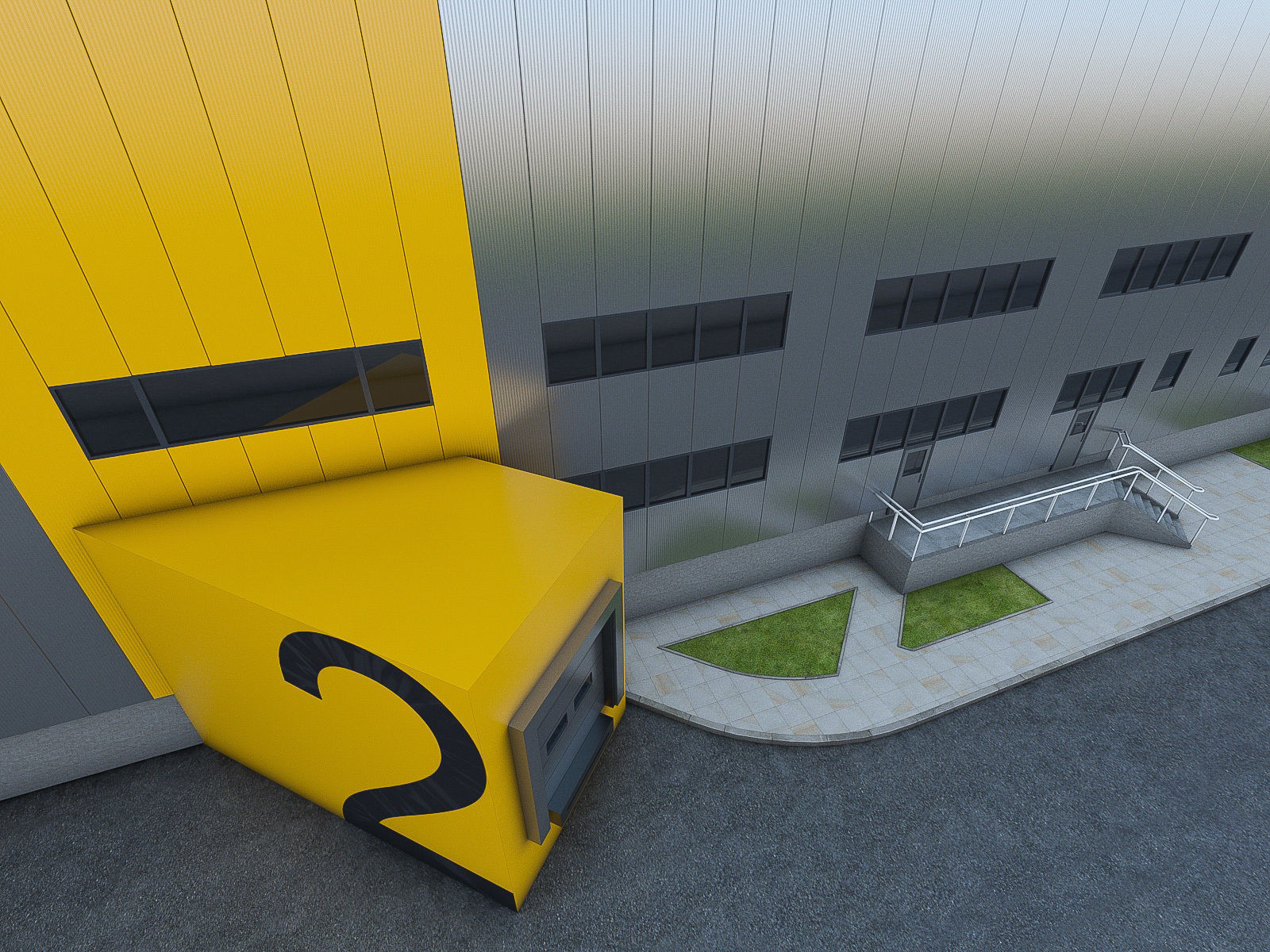 Logistics Building 01 Low-poly 3D model_12