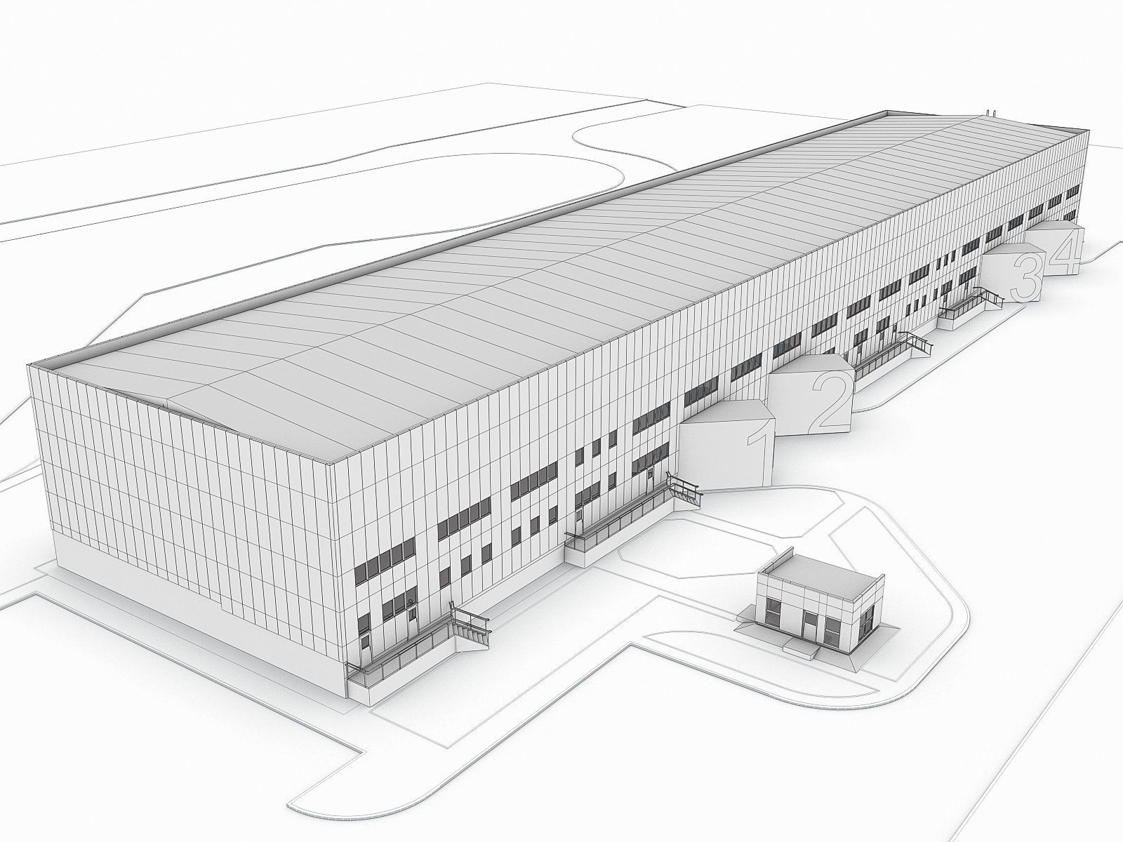 Logistics Building 01 Low-poly 3D model_17