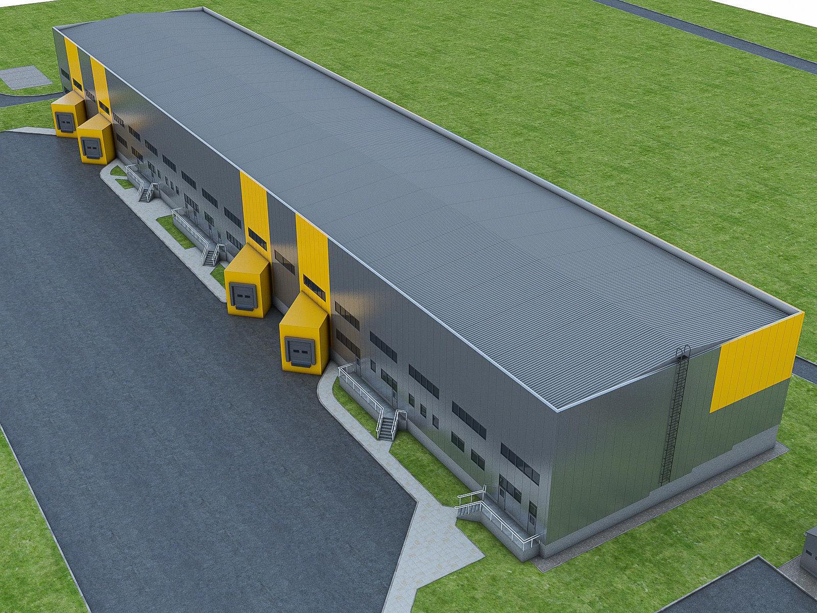 Logistics Building 01 Low-poly 3D model_1