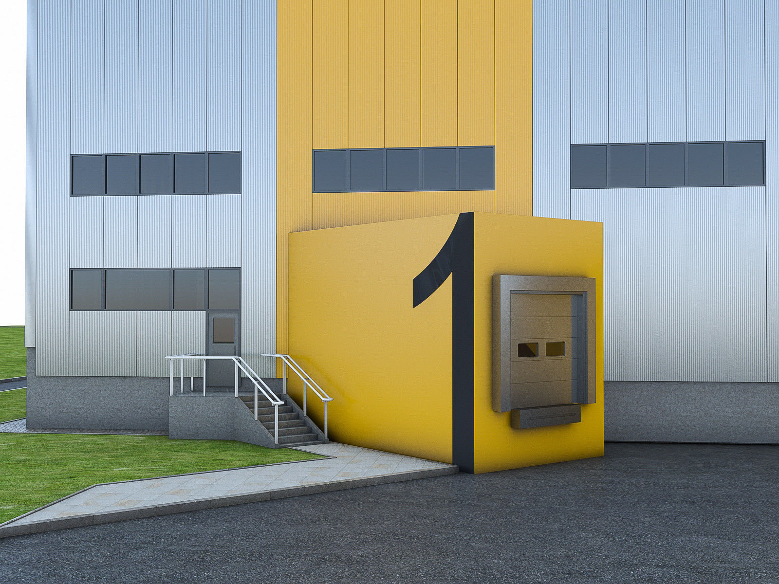 Logistics Building 01 Low-poly 3D model_11
