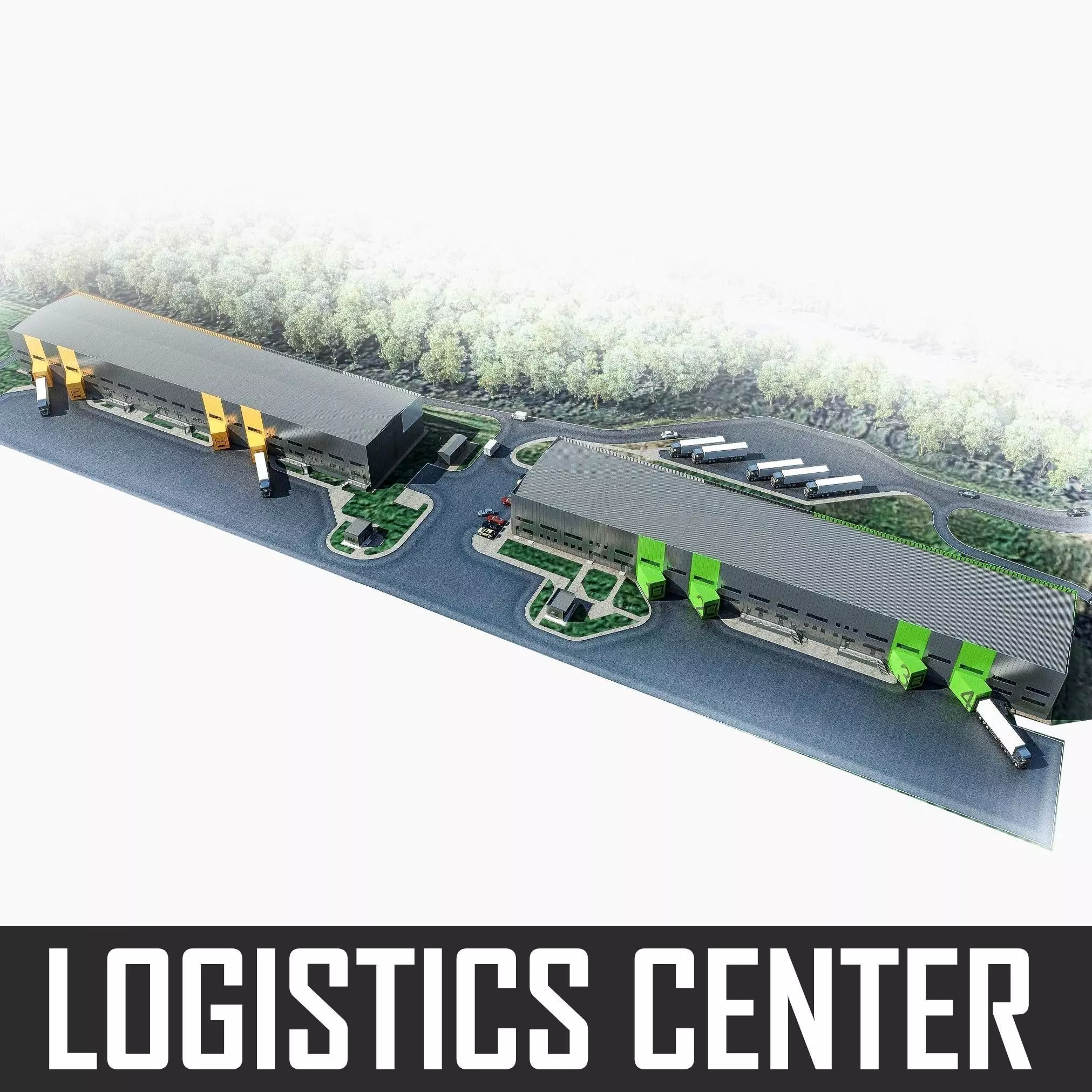 Logistics Building 01 Low-poly 3D model_0