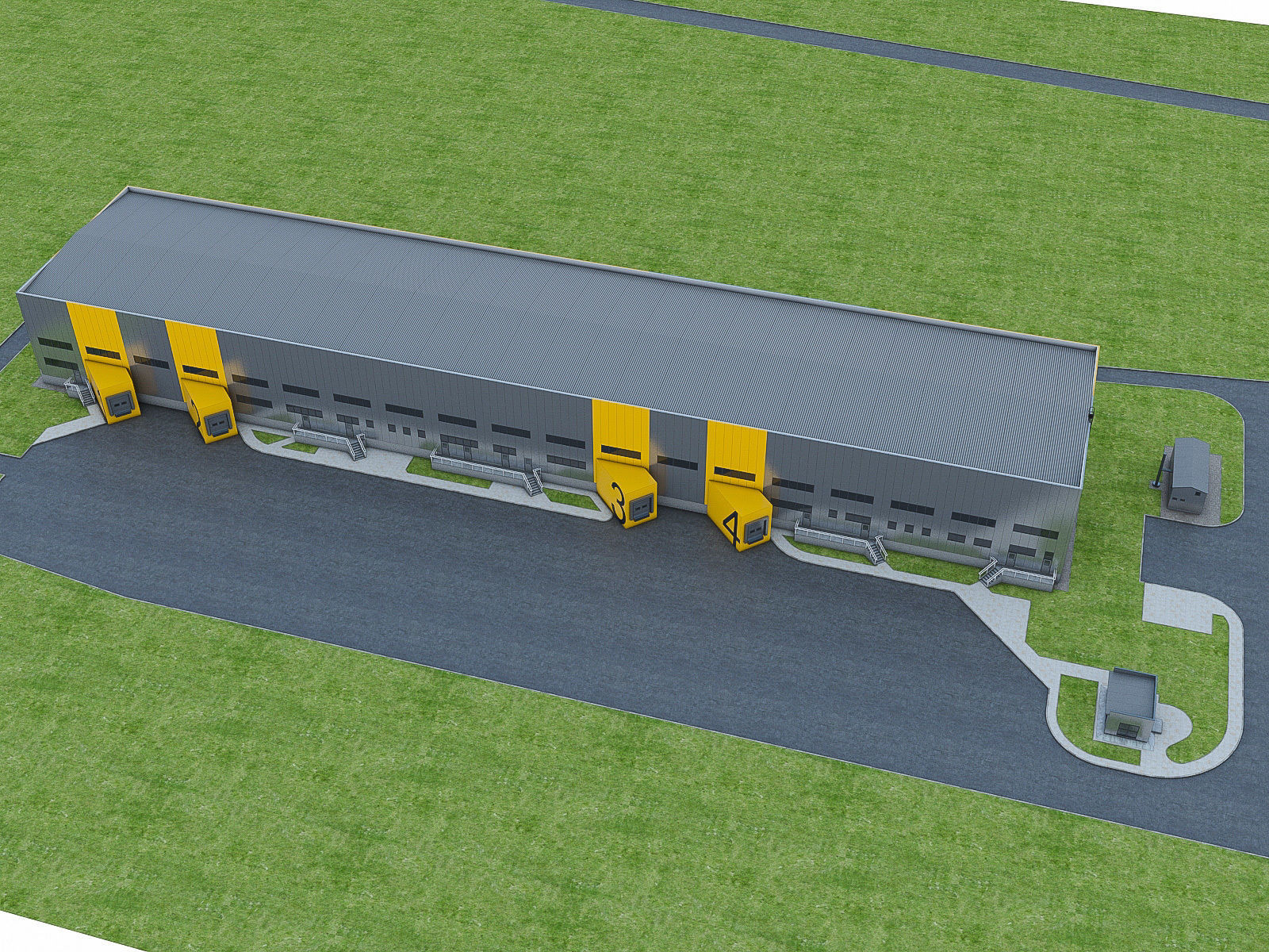 Logistics Building 01 Low-poly 3D model_3