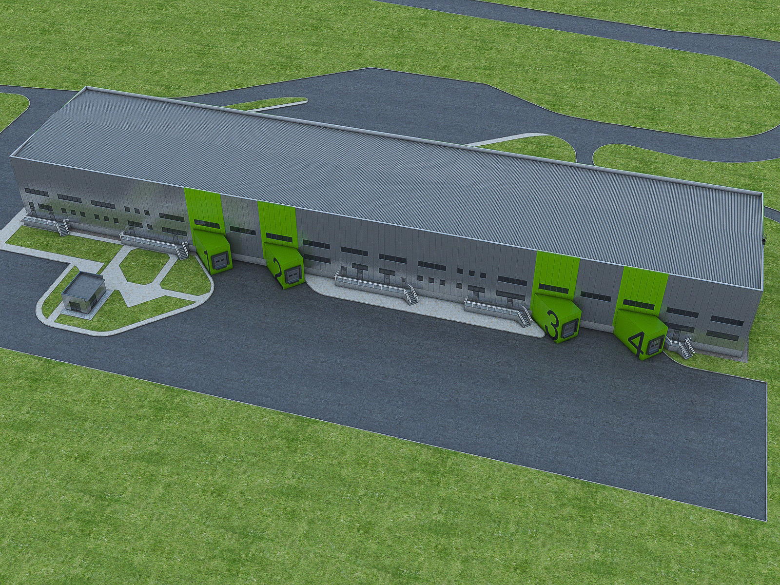 Logistics Building 01 Low-poly 3D model_4