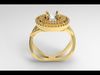 Woman Ring with stones exclusive design 3D print model_1