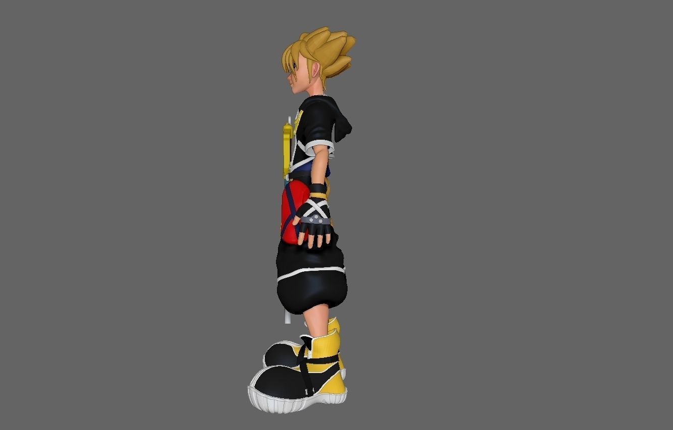 sora from kingdom hearts Low-poly 3D model_2