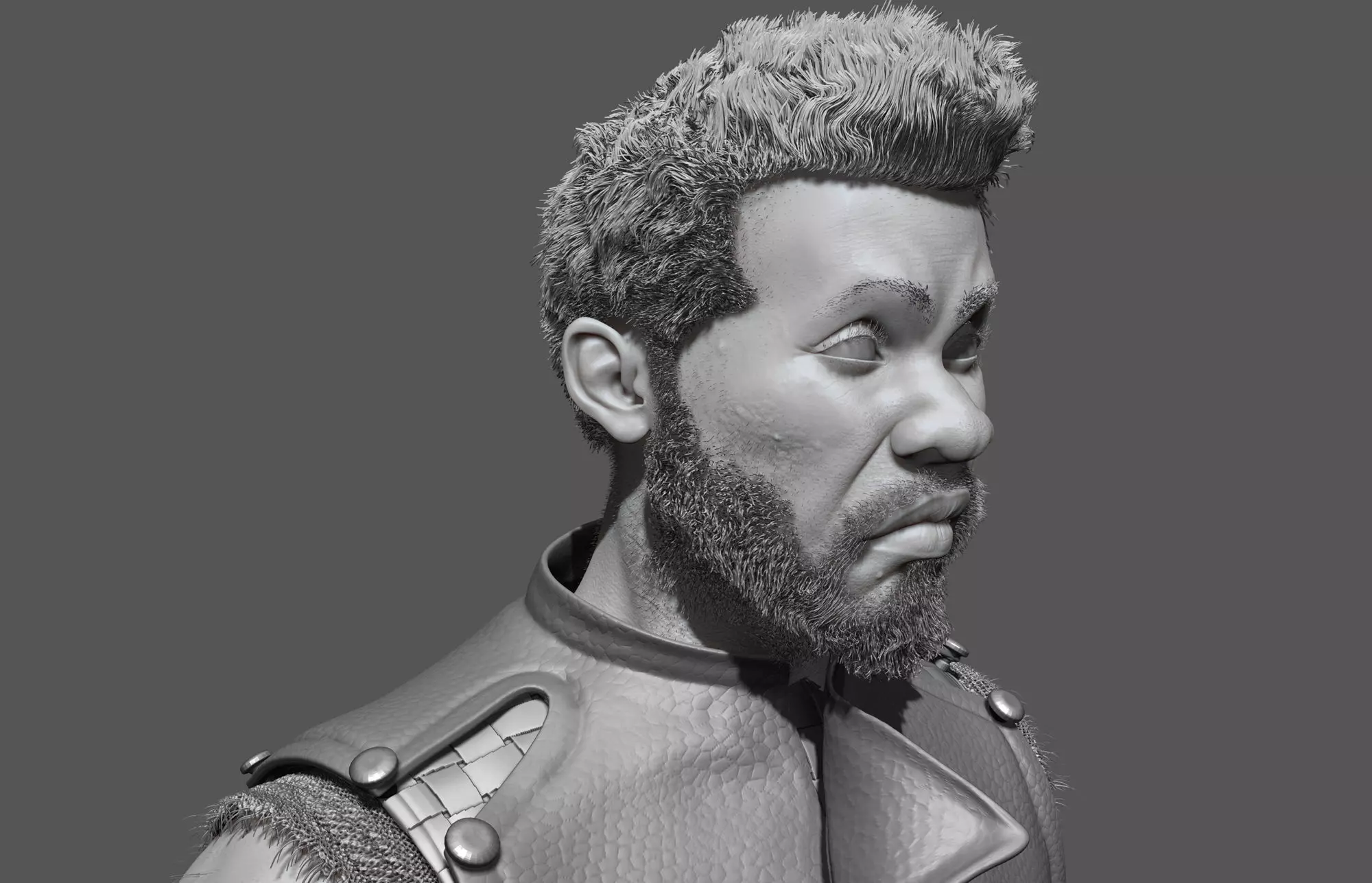 Hunter man holding gun 3D model_0