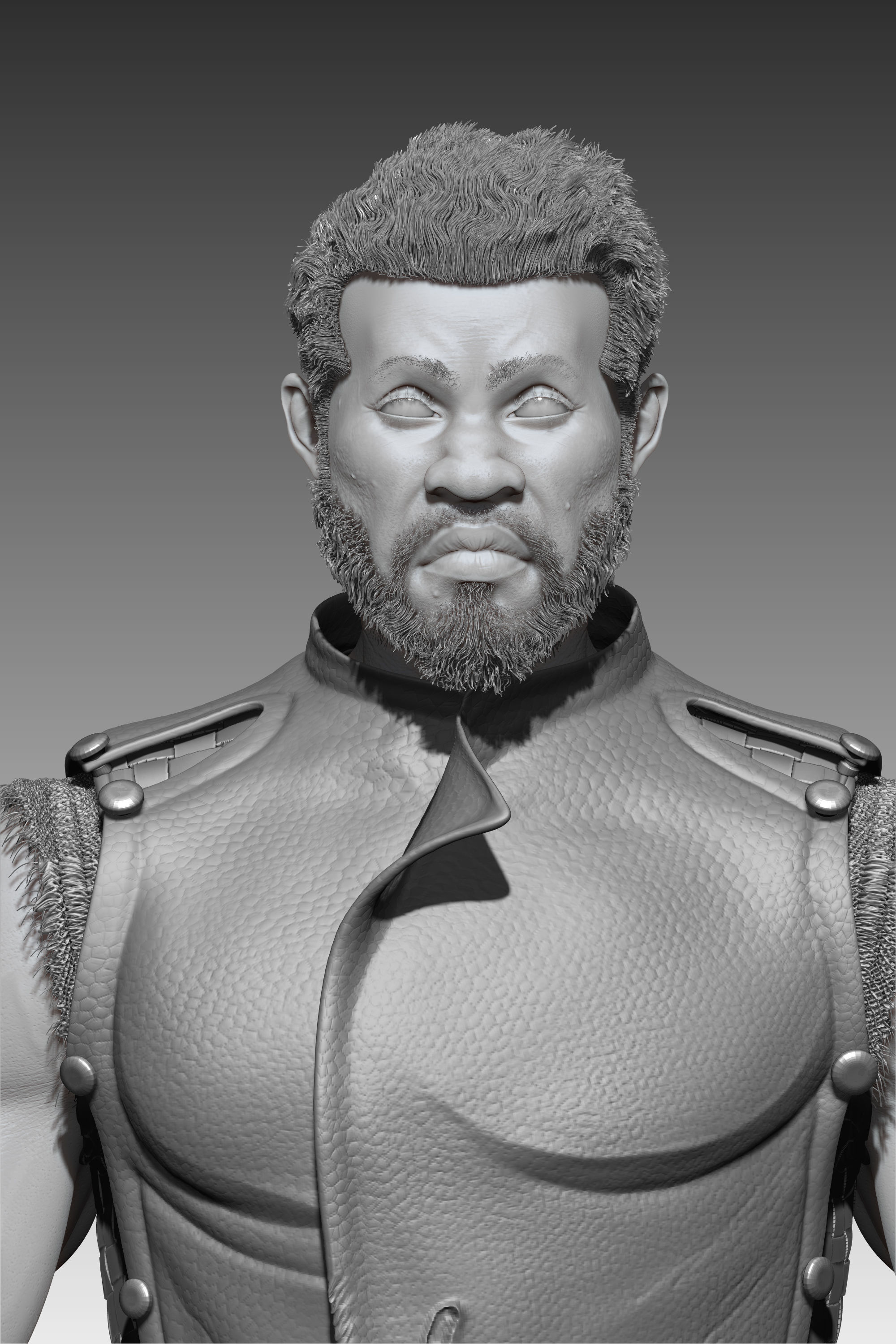 Hunter man holding gun 3D model_2