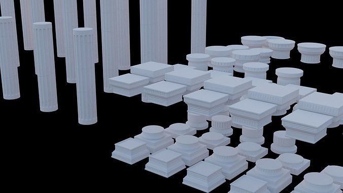 Pillar Column Asset Pack 3D model