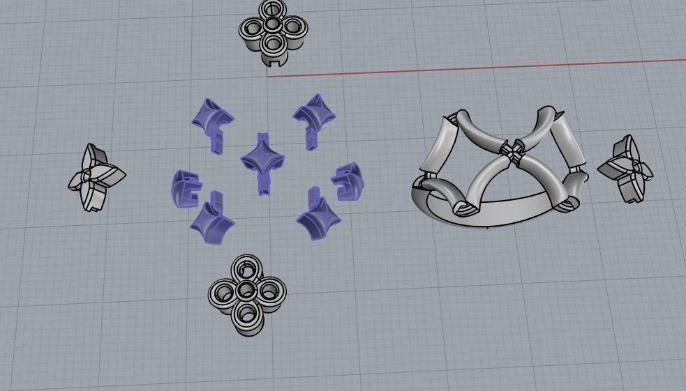 Louis Vuitton Ring and Earrings  3D print model_15