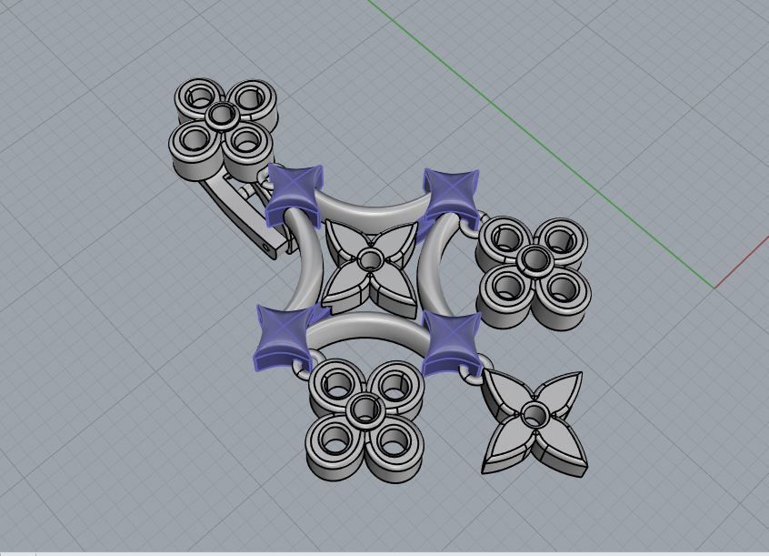 Louis Vuitton Ring and Earrings  3D print model_10