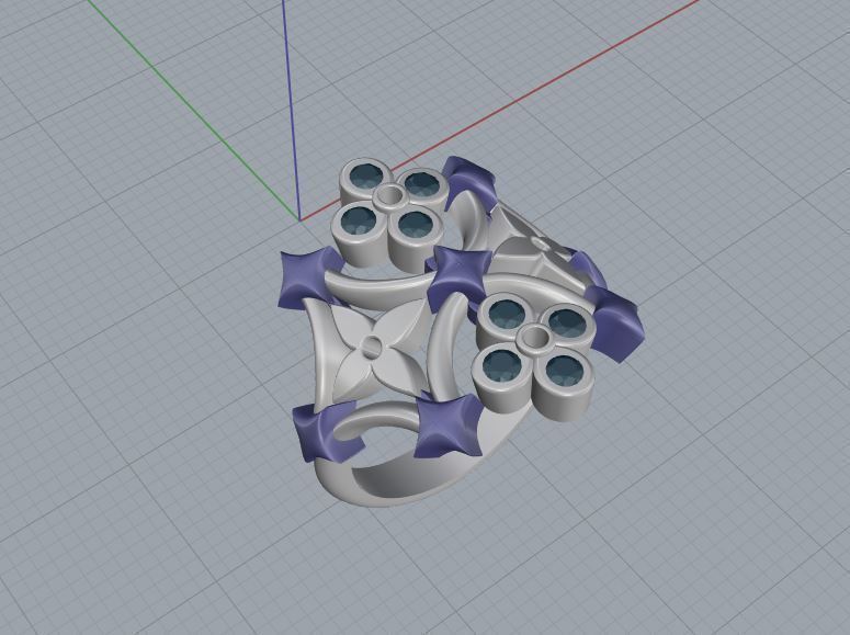 Louis Vuitton Ring and Earrings  3D print model_20