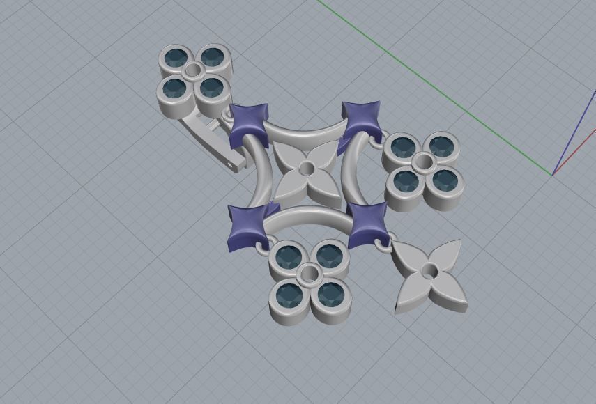 Louis Vuitton Ring and Earrings  3D print model_18