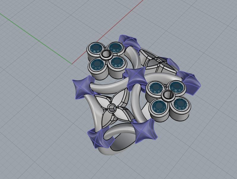 Louis Vuitton Ring and Earrings  3D print model_11