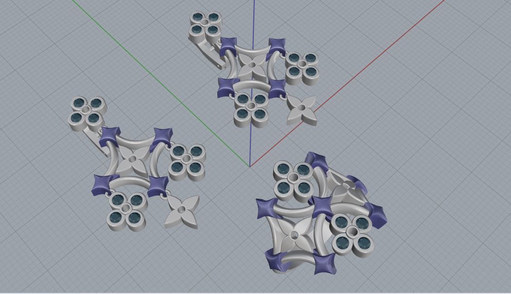 Louis Vuitton Ring and Earrings  3D print model_17