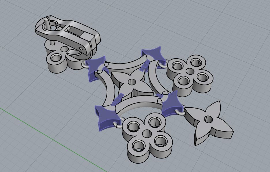 Louis Vuitton Ring and Earrings  3D print model_7