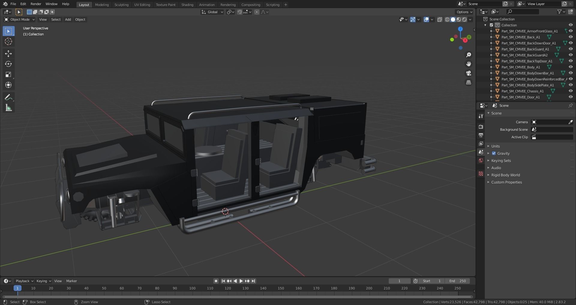 Custom Military Vehicles - CMVEE - Part A Low-poly 3D model_7