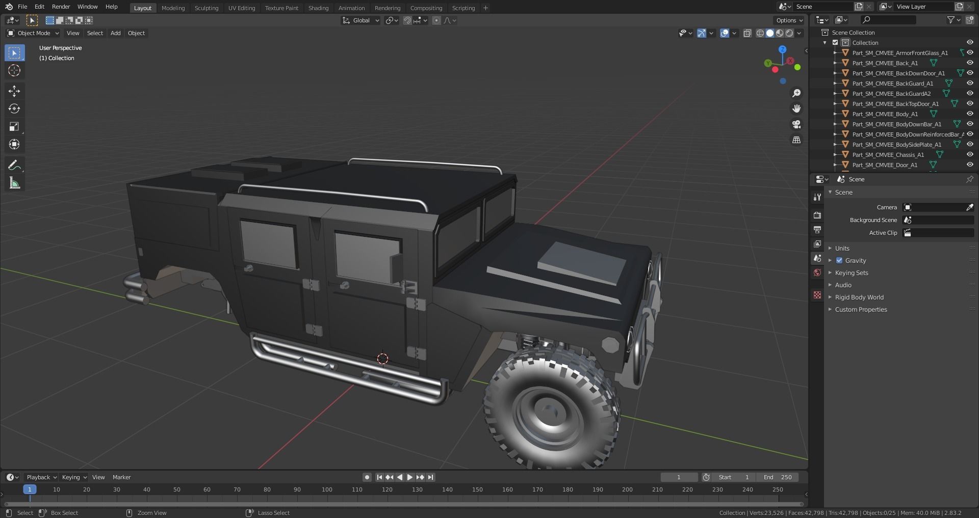 Custom Military Vehicles - CMVEE - Part A Low-poly 3D model_8