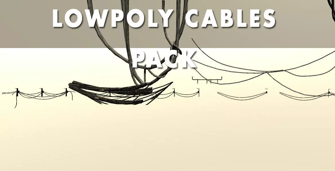 Cables city assets for game Low-poly 3D model_0