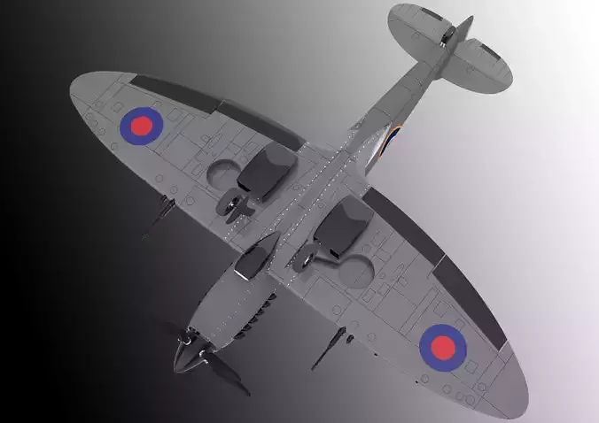 fighter british air force spitfire 3D model