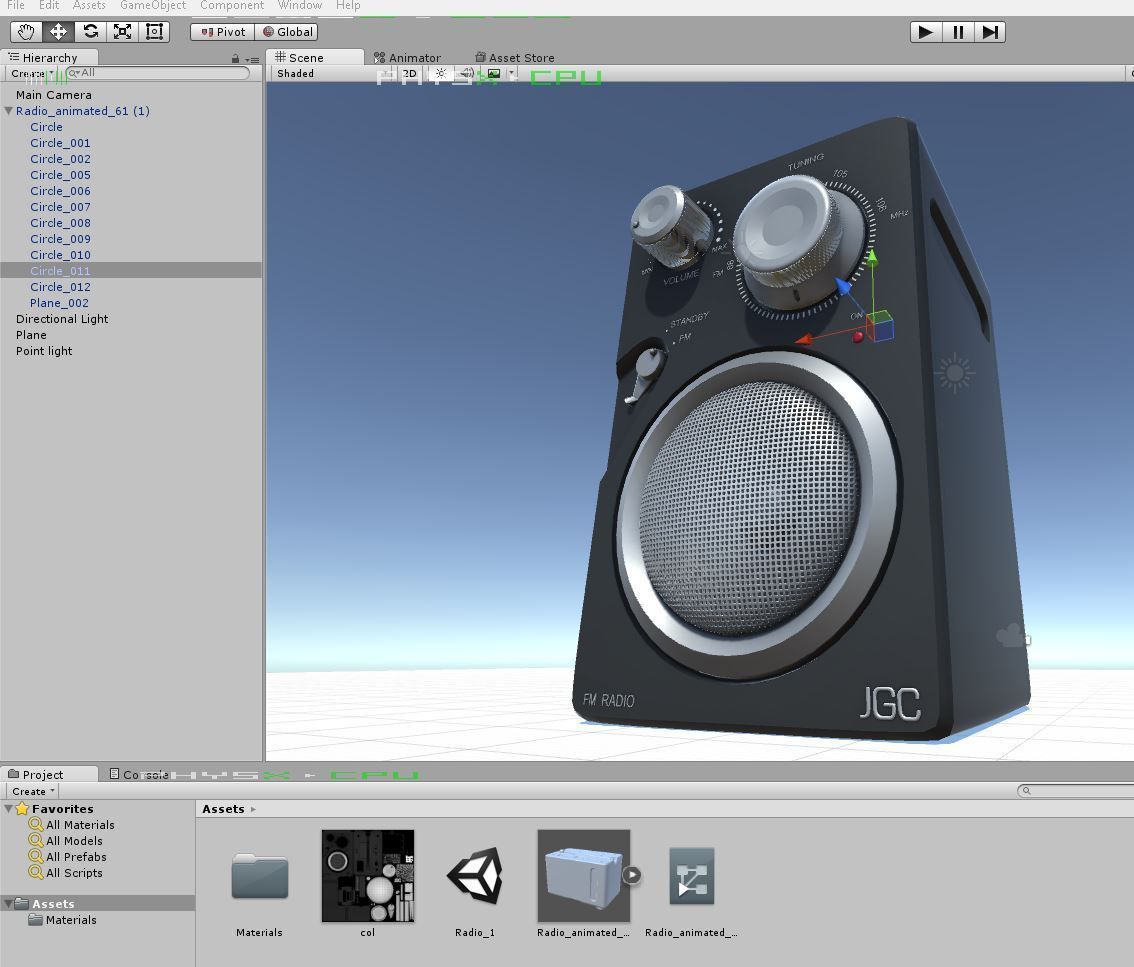 JGC Radio Rigged and Animated 3D model_3