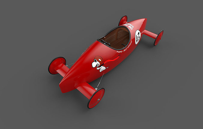 The Red Baron Soapbox Derby Car 3D model 4