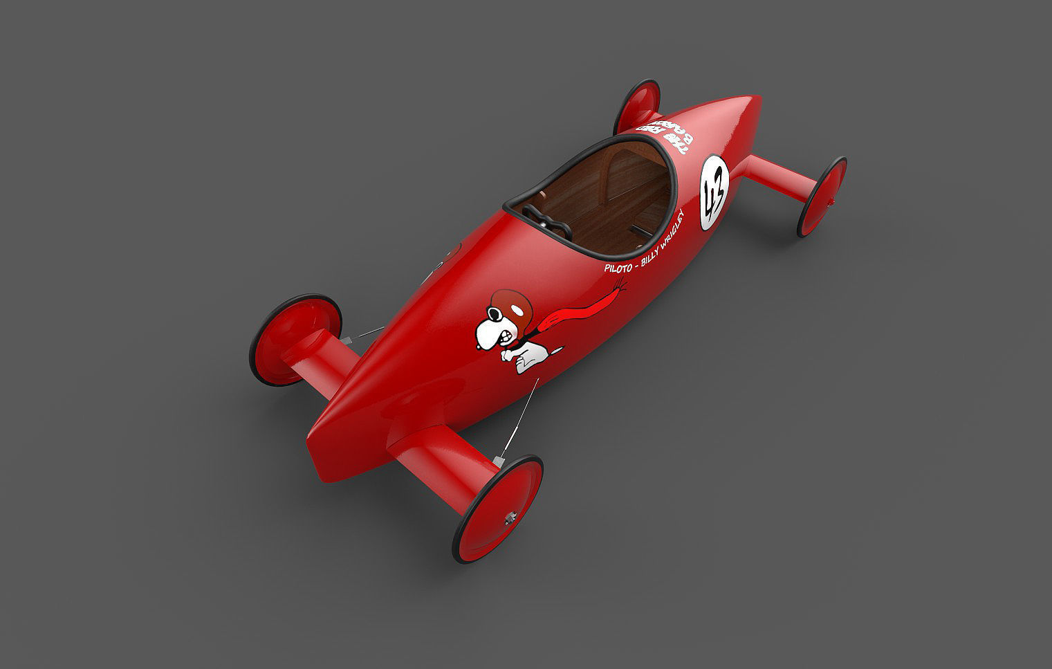 The Red Baron Soapbox Derby Car 3D model_3