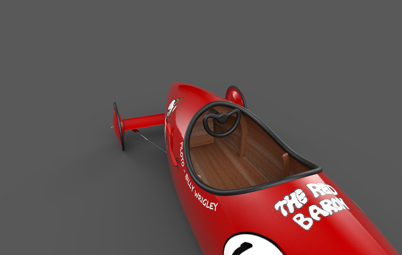The Red Baron Soapbox Derby Car 3D model_7
