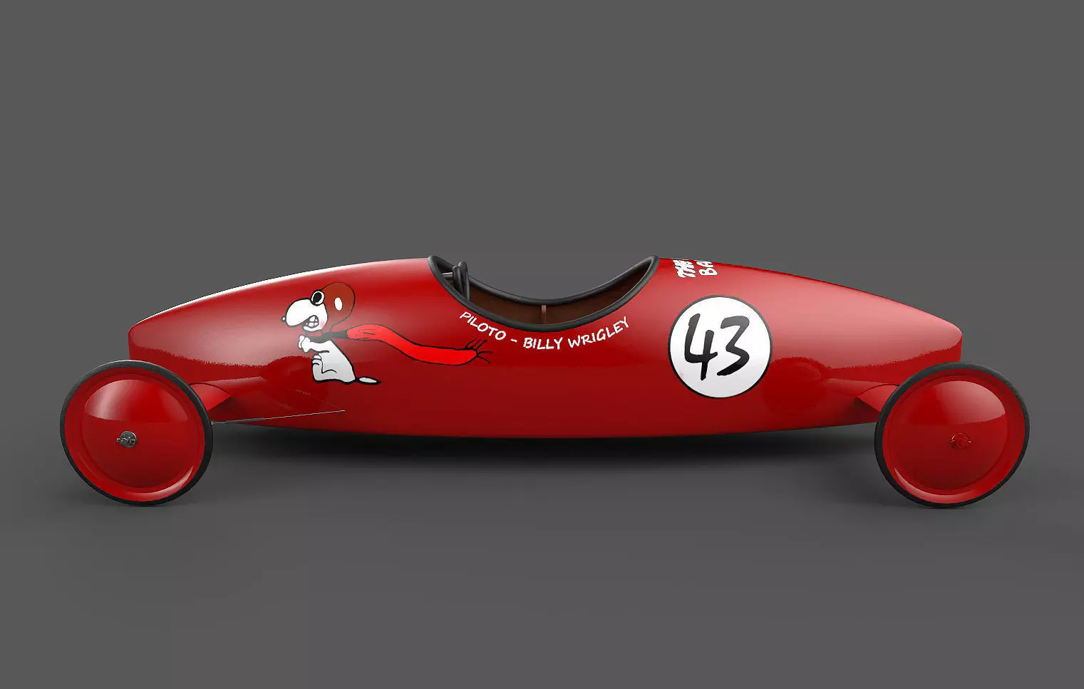 The Red Baron Soapbox Derby Car 3D model_0