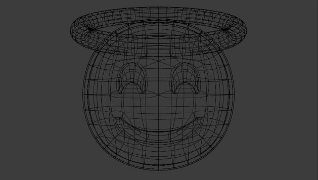 Smiling Halo Emoji 3D model_5