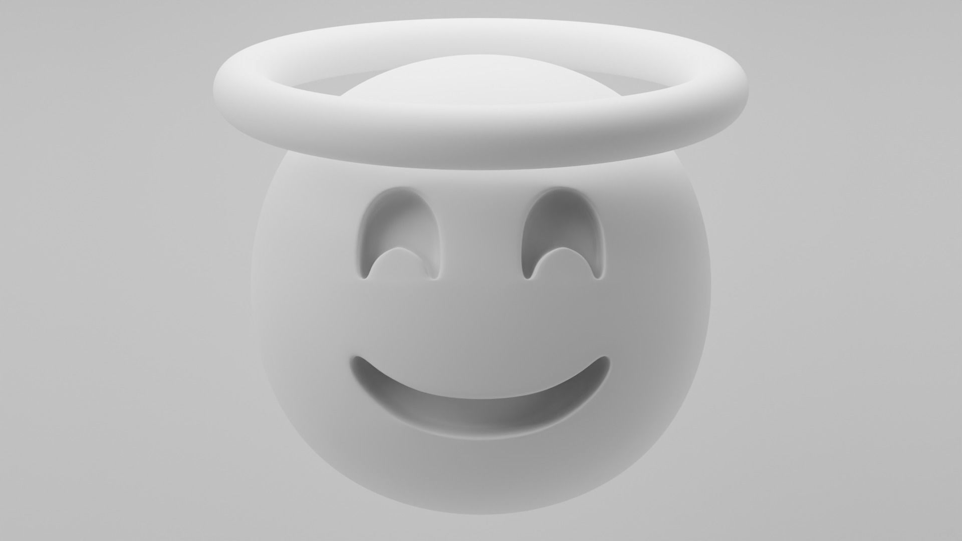 Smiling Halo Emoji 3D model_2