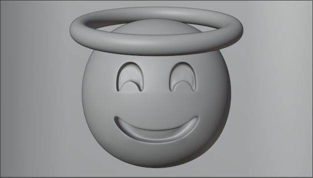 Smiling Halo Emoji 3D model_4