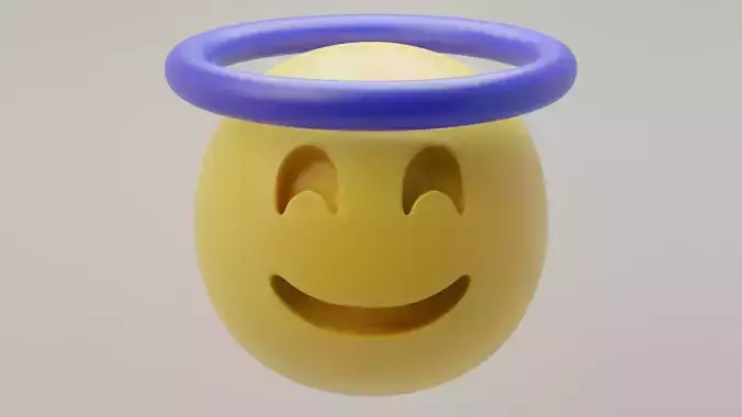 Smiling Halo Emoji 3D model